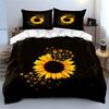 Sunflower Paw Print Decor Set Soft Comfortable Duvet Cover Bedding Set Included 1*Duvet Cover & 2*Pillowcases Gift