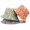 Spring and Summer Small Floral Print Bucket Hat Trend Flower Double-Sided Male Wild Basin  Sun  Woman Cap