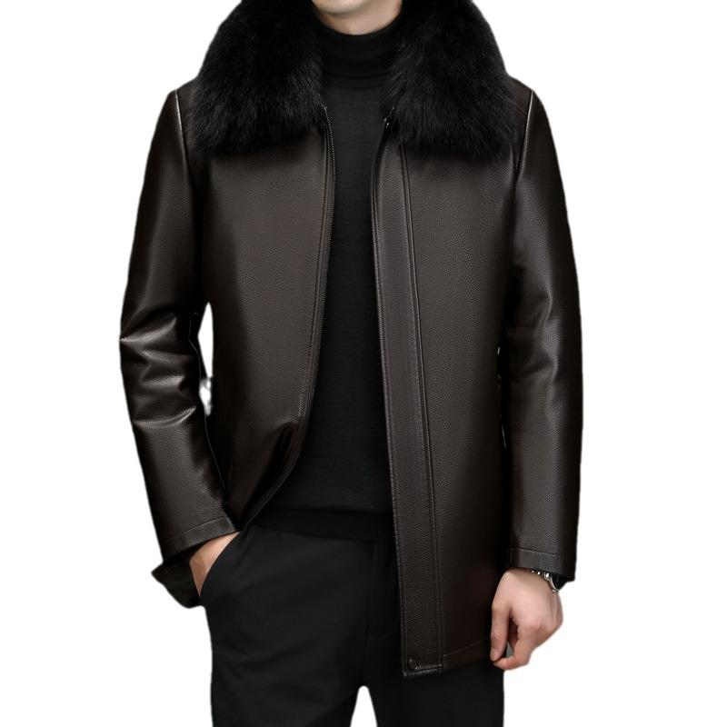 Кожаная куртка средней и длинной длины — фото 3