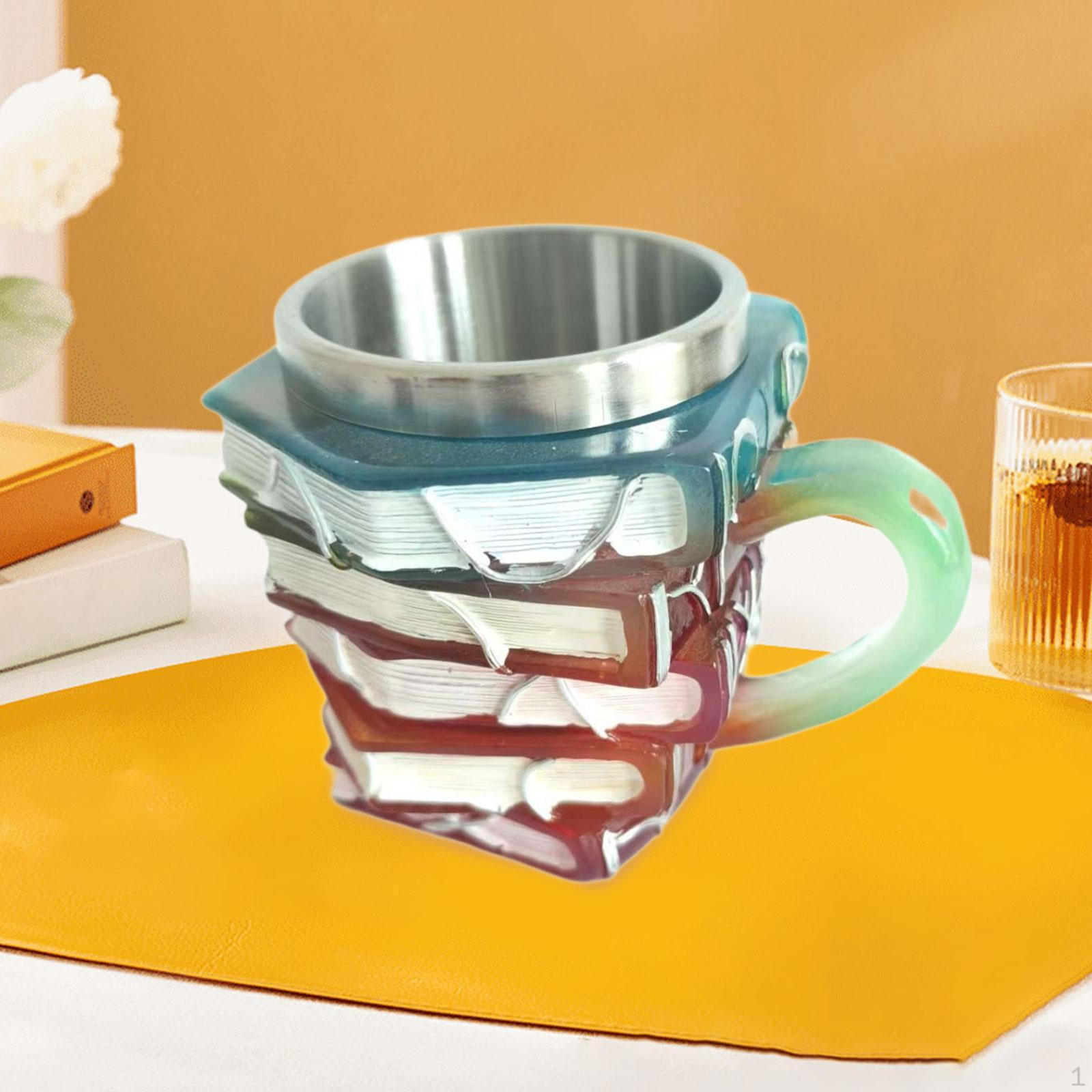 

3D Painted Book Mug Series Coffee Unique Books Cup for Librarians or Cold Brews зелений