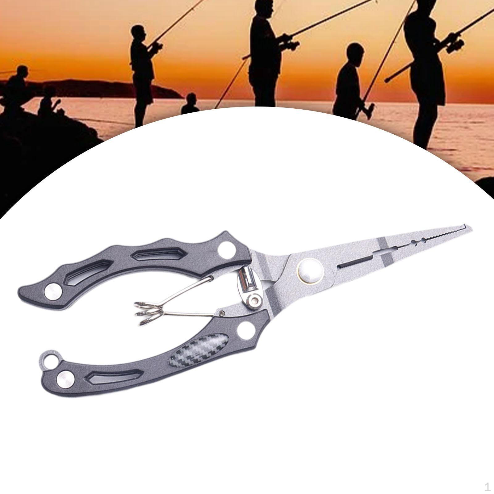 

Рибальські плоскогубці Інструмент для зняття гачка Легка неслизька снасть Лінія з розрізними кільцями чорний