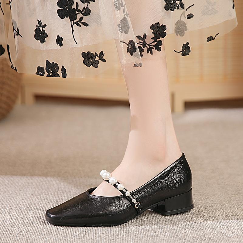 Fashion Bling Marie Janes Shoes Square Toe Casual Women Flat Sandals 2025 Trend Summer Dress Soft Sole Shoes Shallow Comfort Sandalias