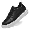 7716 Herren Retro Weiße Plateau Leder Schuhe - Höhensteigernd, Dicke Sohle, Lässige Low-Top Frühjahrs Sneaker