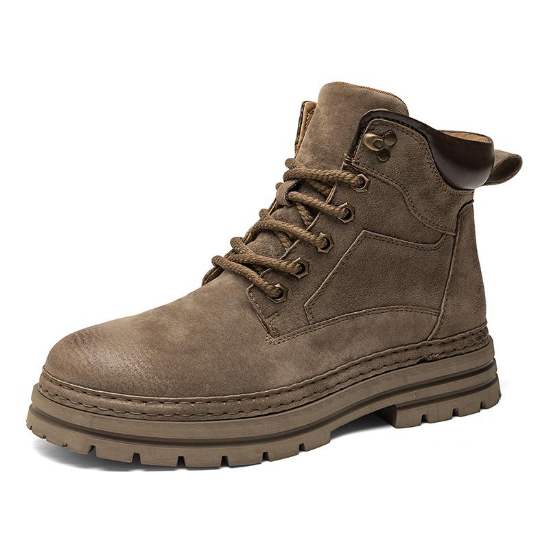 Buty męskie jesień nowe wysokie buty trekkingowe wersja w stylu brytyjskim grube podeszwy męskie trampki sznurowane antypoślizgowe buty motocrossowe