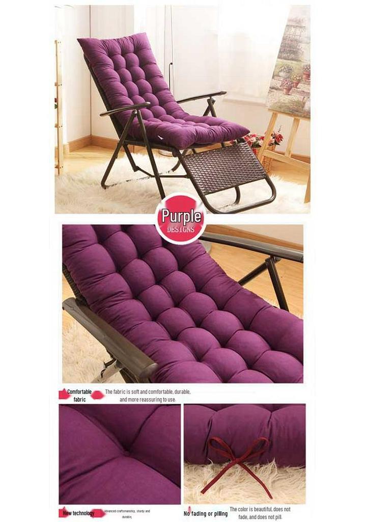 Autumn & Winter Flannel Rocking Chair Cushion - Thick, Double-Sided, Foldable Recliner Pad