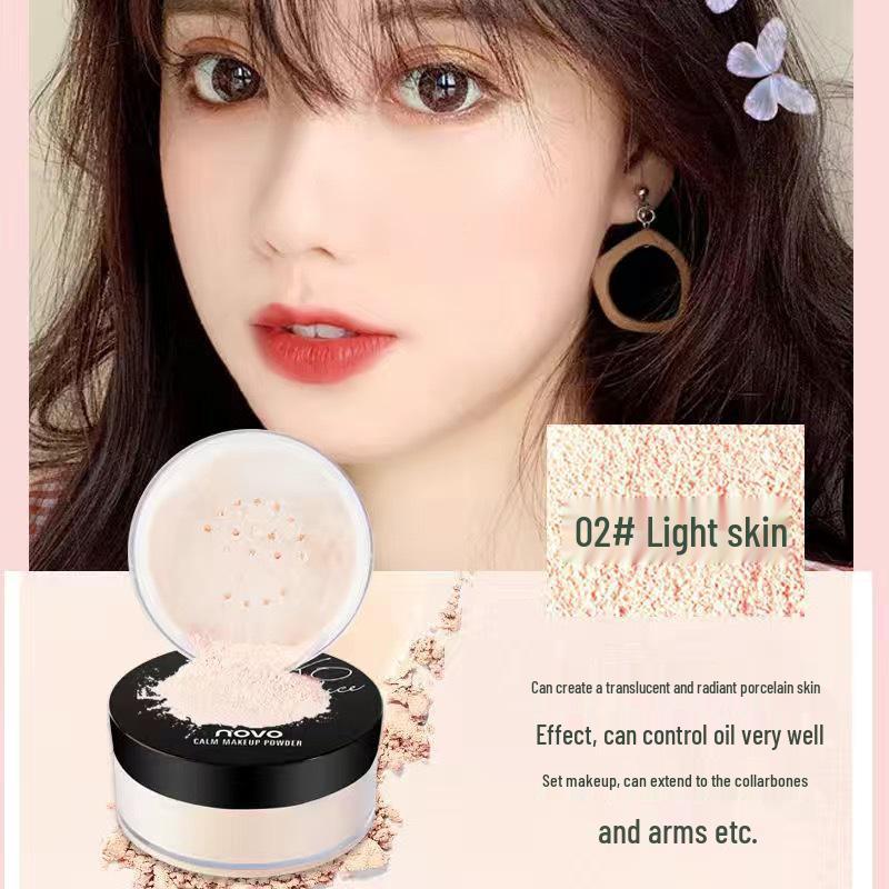 NOVO Mineral Skin-Friendly Waterproof & Sweatproof Setting Powder - Long-Lasting, Oil Control, Brightens Tone, Matte Finish