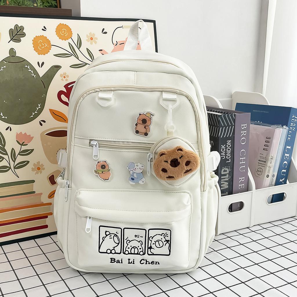 Pattern School Capybara Backpack With Lightweight Material For Teens Adults And