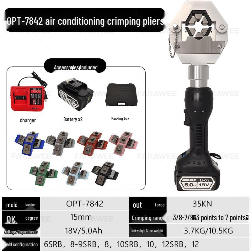 Electric Hydraulic Crimper for Vehicle A/C Hoses, Model OPT-7842
