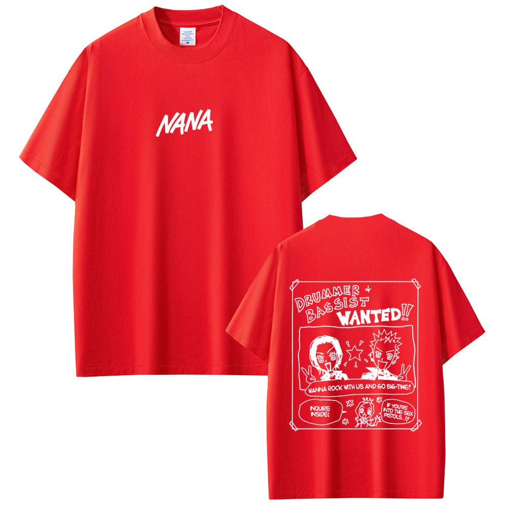 Japanese Anime Black Stones Ren Honjo Nana Merch Tshirt Unisex Women Unisexga Casual T Shirts Unisex Summer Cotton Oversized Tshirts 4XL