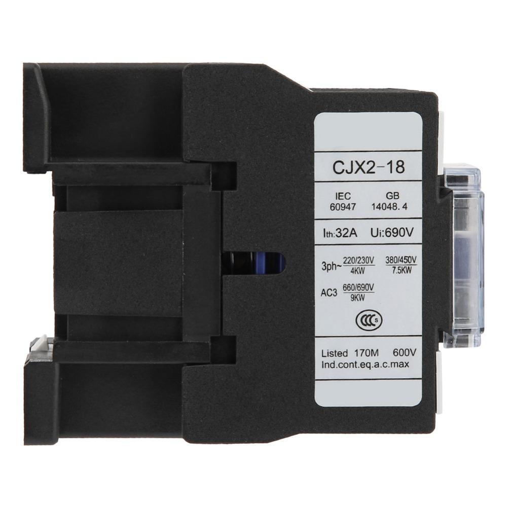 High Sensitivity CJX2-1810 AC Contactor 18A 24V/48V/110V/380V AC Contactor Electric Contactor Fixed Type Installation