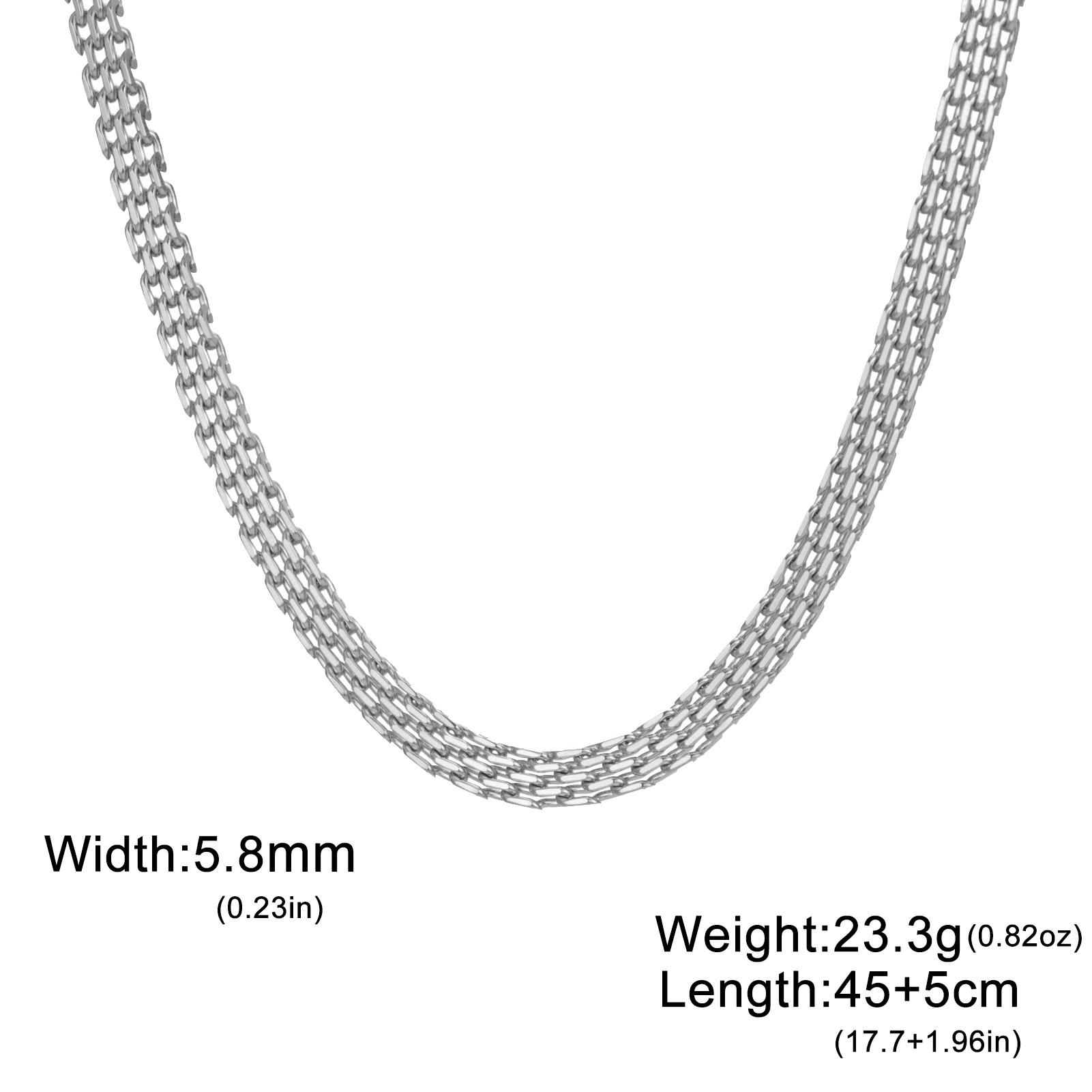 

Stainless Steel Gold Color Mesh Chain Necklaces for Women Trendy Jewelry Wide Necklaces Party Birthday Gift 2026 New Wholesale 45-50cm