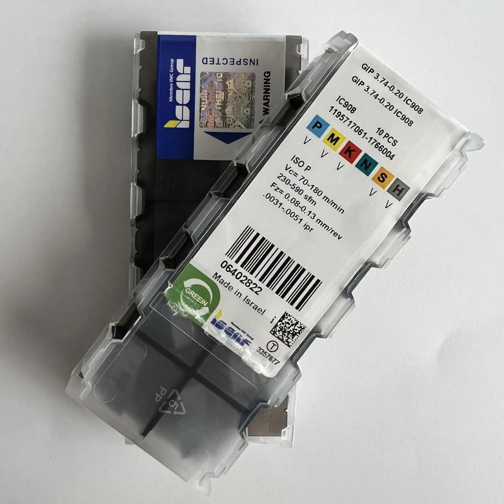 ISCAR / GIP3.74-0.20 IC908  /Industrial Indexable Carbide Inserts 10 PCS