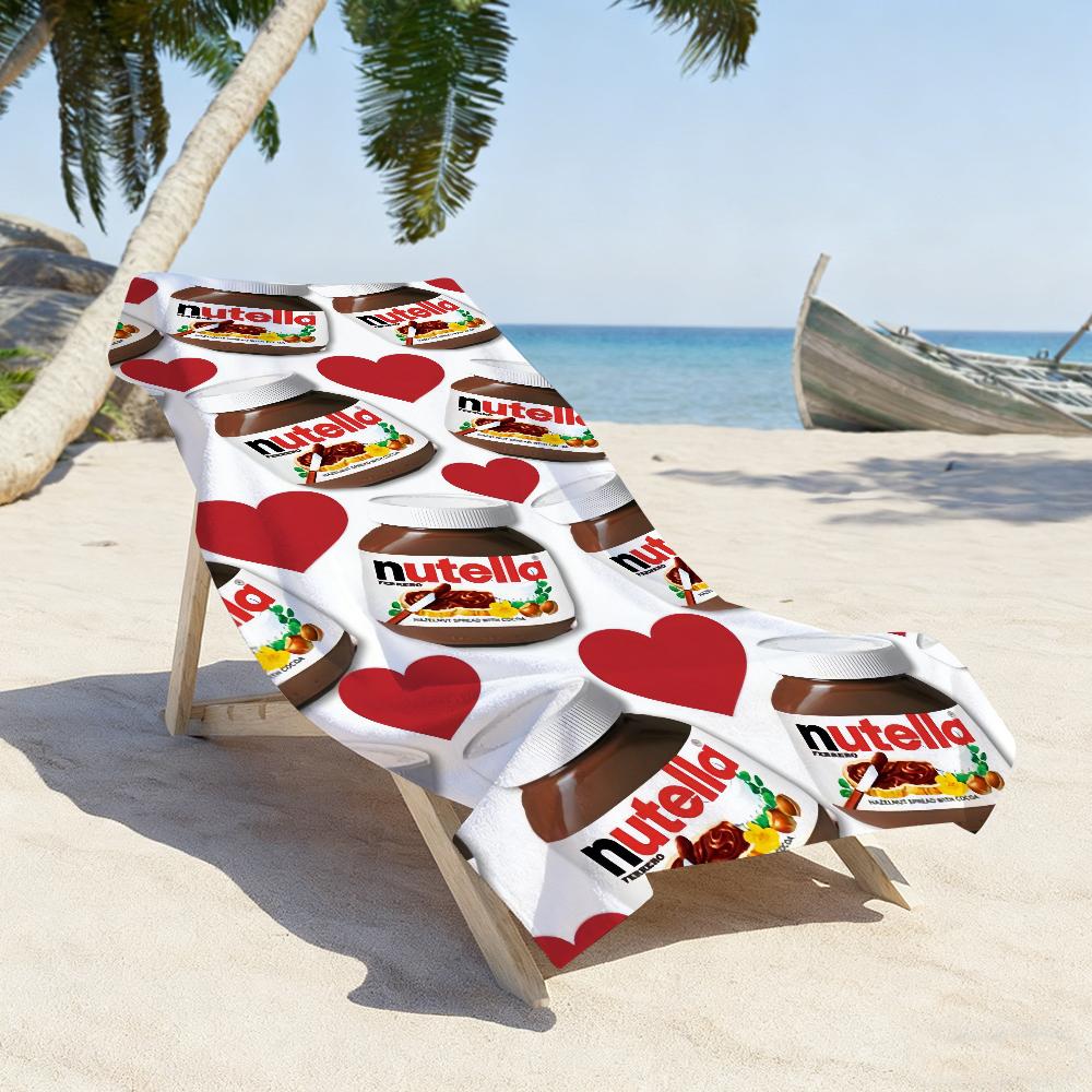 Schokolade Süß N-Nutellas-S Logo Handtuch Weich Pool Geschenk Für Reise Fitnessstudio Dusche Camping Schnelltrocknend Sport Groß Strandhandtücher