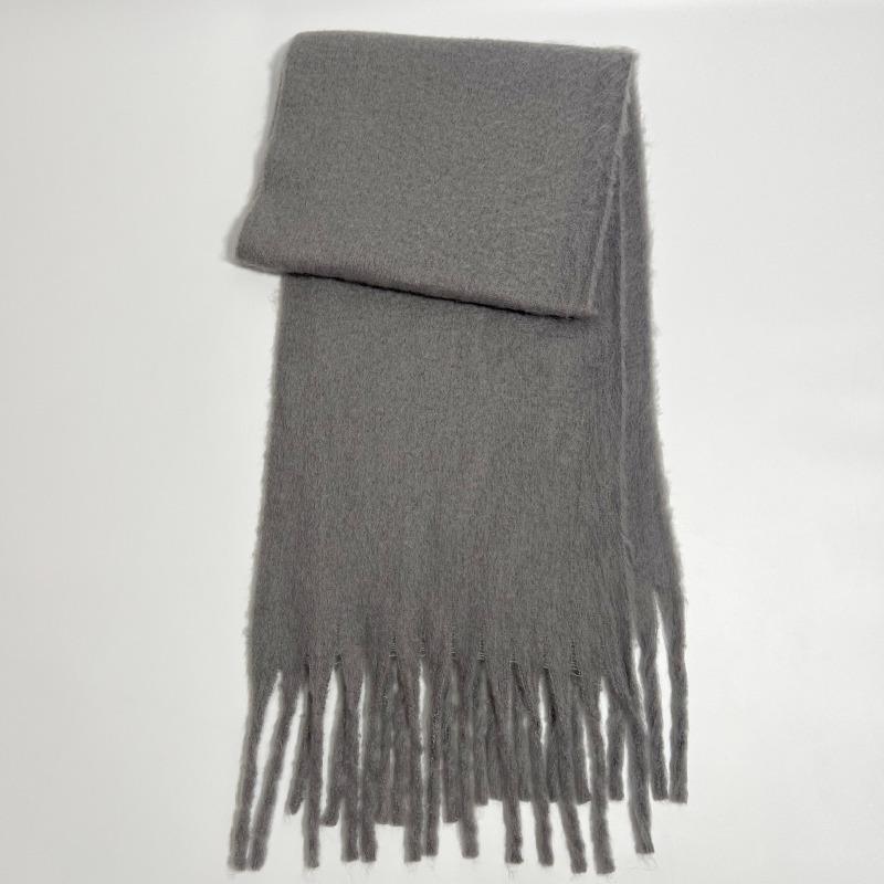 Versatile Mohair Solid Color Scarf Women's Winter Thickening Simple Warmth Enlarged Shawl Scarf
