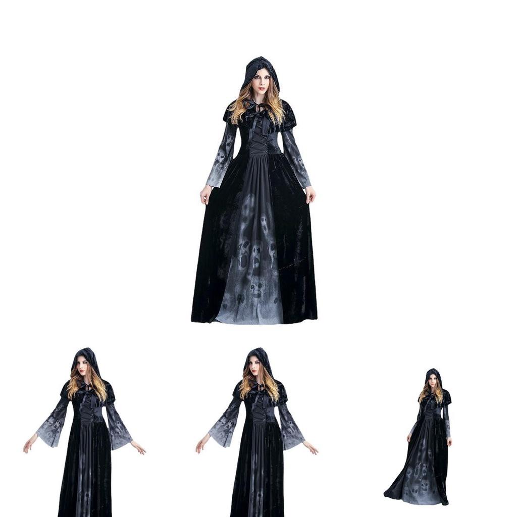 Enchanting Halloween Vampire Long Dress For Witches Perfect For Role-playing Events