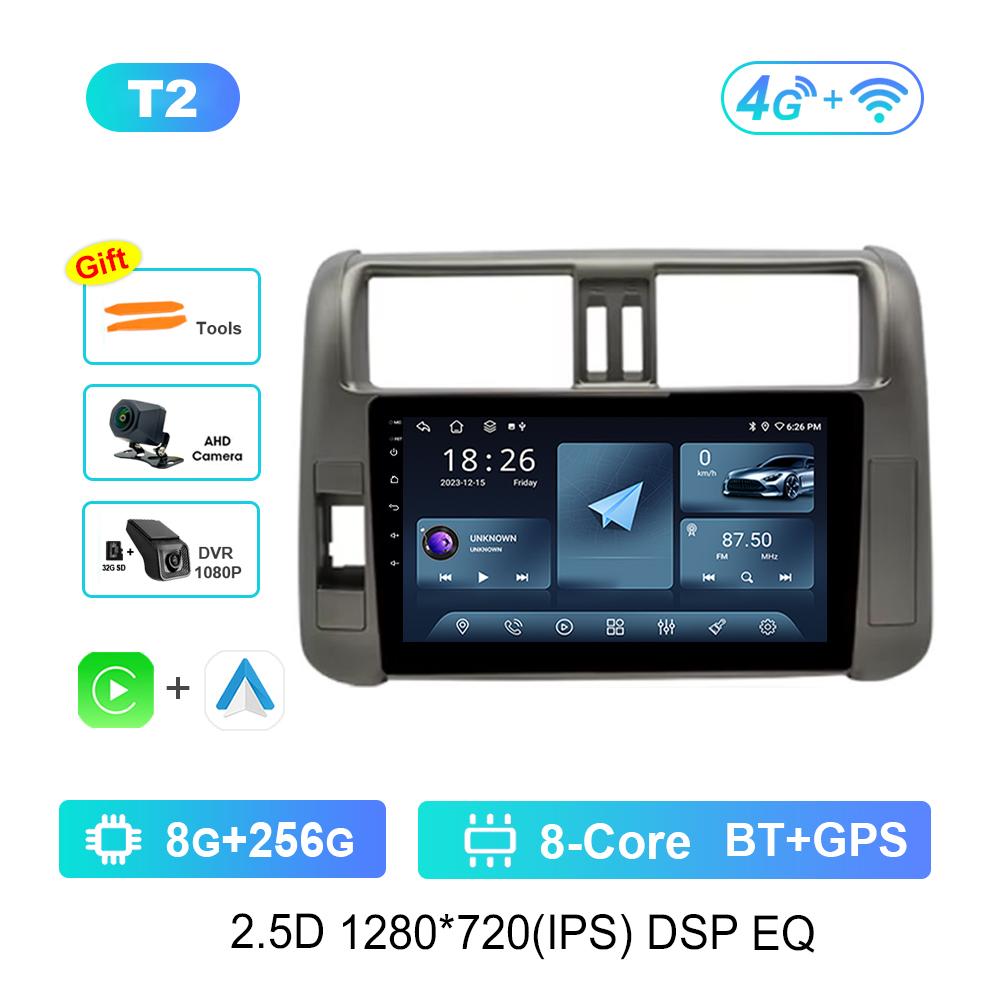 9 Inch Car Radio Multimedia Player for Toyota Prado 2009 - 2013 Android System GPS Navi WiFi BT 4G Carplay Head Unit Auto Tools