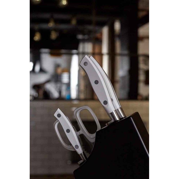 Knife and Scissor Block - Arcos - Riviera White 234524 - Nitrum Steel - 5 Pieces - Contemporary Design
