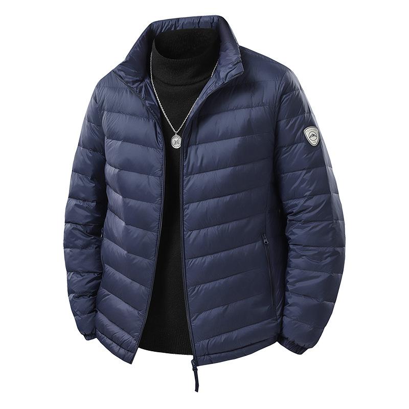 Lightweight White Duck Down Down Jacket for Men's Casual Windproof Hooded Short Warm Jacket Clothes