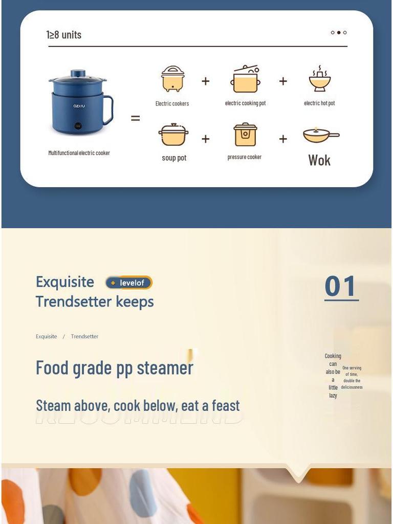 Compact Multi-Functional Electric Cooker: Mini Rice, Soup & Dorm Pot (EU & UK Standards)