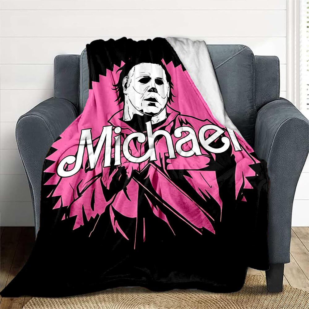 1pc Horror Icon Outdoor Blanket Lightweight Flannel, Soft & Warm, All Season Use for Sofa, Outdoor, Camping, Living Room, Office, Chair
