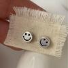 S925 Sterling Silver Smiley Face Stud Earrings - Cute, Exquisite, and Simple Design