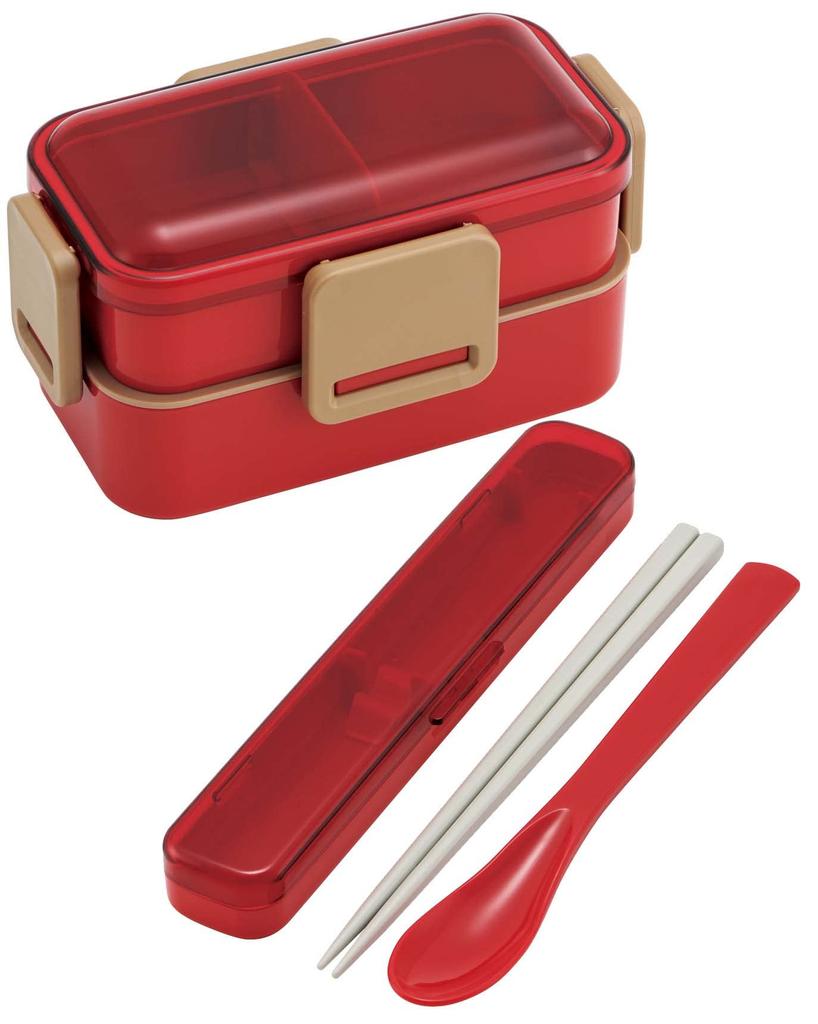 Skater Bento Cherry Soft Domed Two Made In Box, Red, 600ml, Antibacterial, Filling, Lid, Tiers, Women's, Japan, PFLW4AG-A
