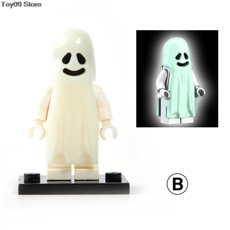 

1PC Horror Halloween Series Building Blocks Luminous Smiling & Crying Ghost Model Action Figures Small Bricks Toys for B