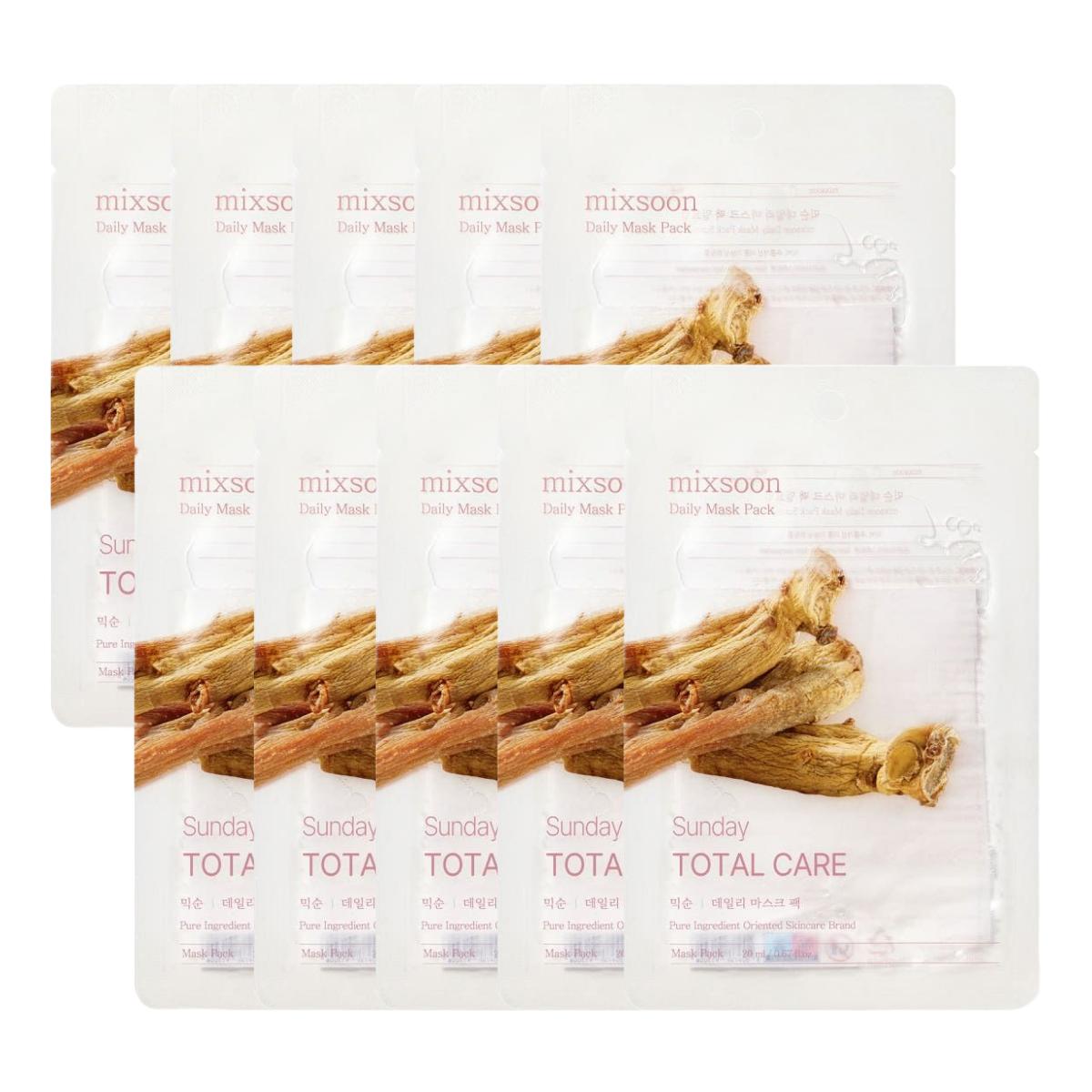 mixsoon Daily Mask Pack Sunday Intensive Nourishing & Vitalizing Facial Sheet 25ml (10 Sheets)