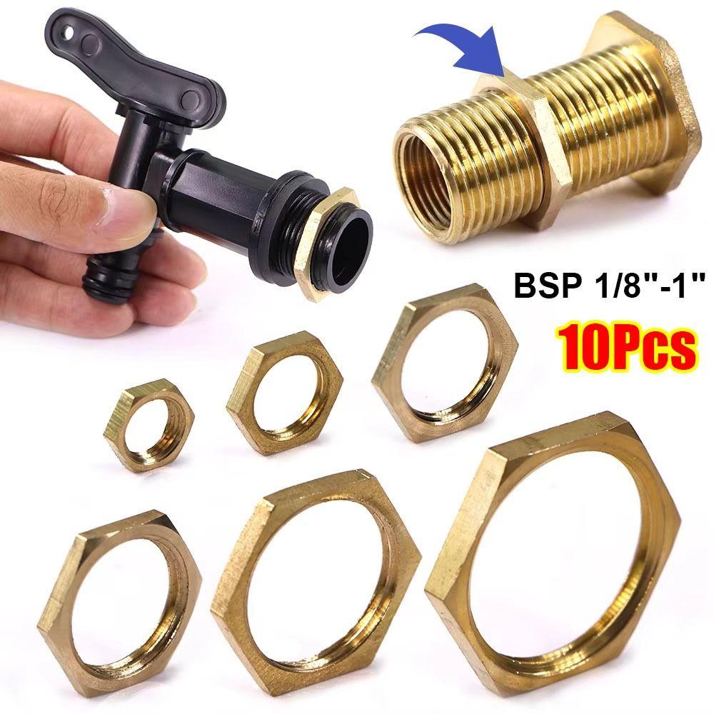 10Pcs Brass Flange Nut Water Tank Joint  Plumbing Fastening Accessories