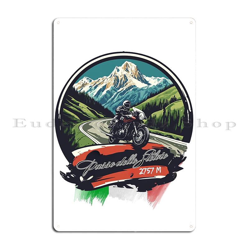 

Перевал Джау Перевал Стельвио Ретро Мотоциклетная Футболка Наклейка Цвета Флага Италии Металлическая Печать Домашняя Настенная Фреска Клубная Жестяная Табличка Постер 20x30cm