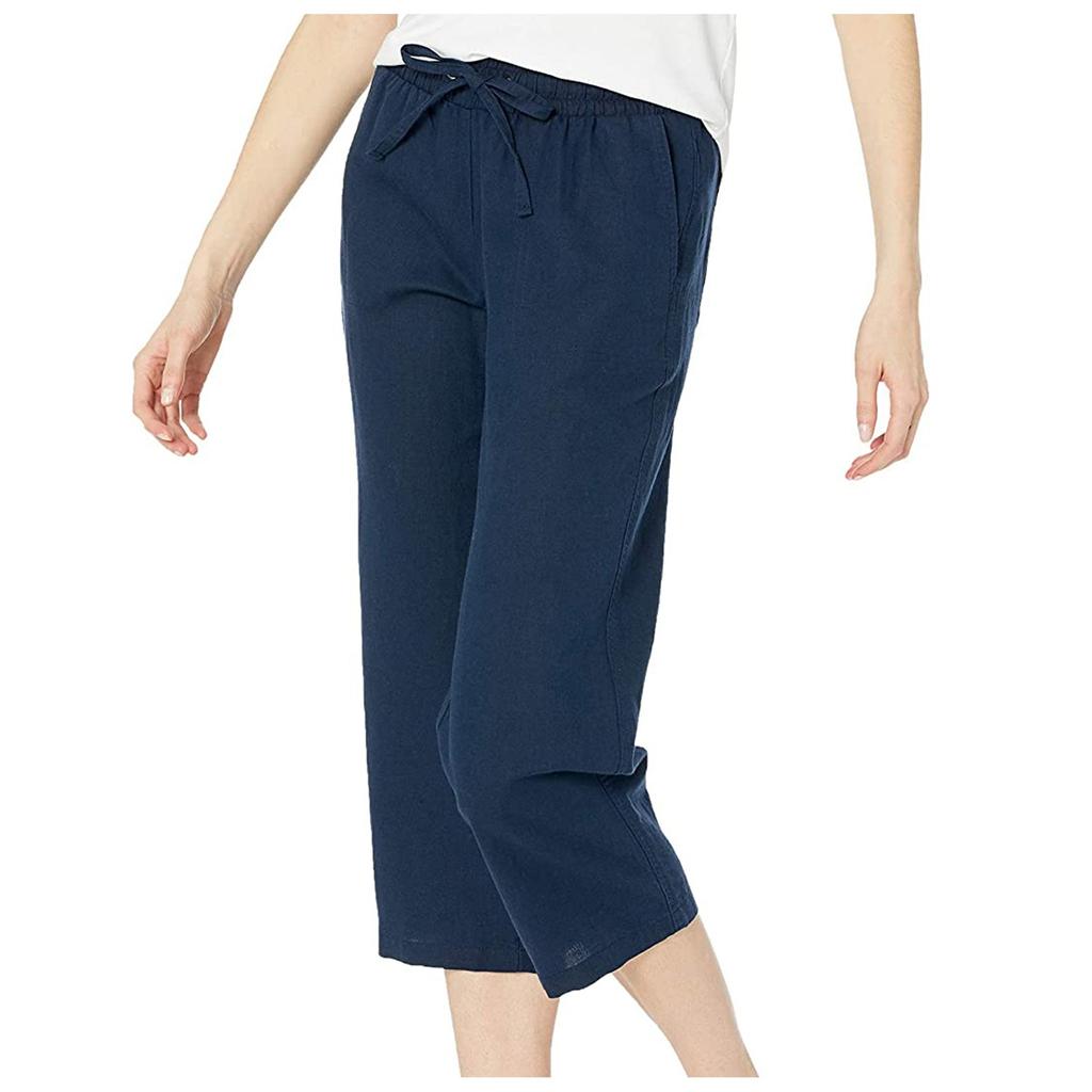 Women's Solid Color Show Thin Drawstring Decorate Pocket Leisure Time Trousers