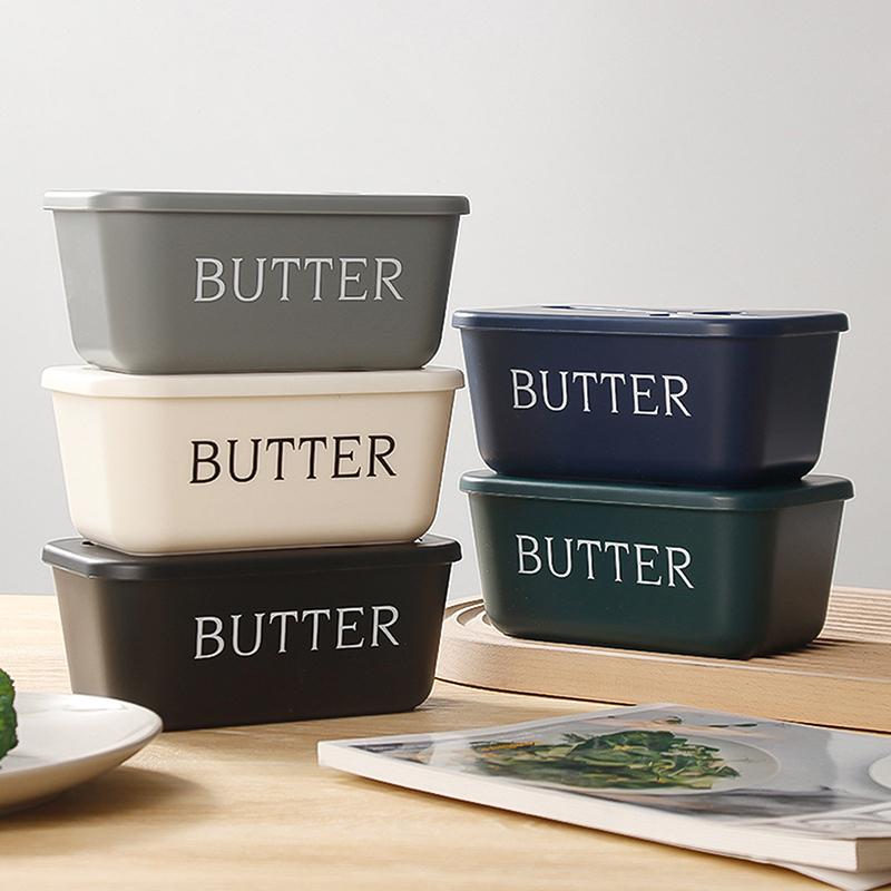 Butter Container Food Grade PP Box Restaurant Sealed Storage Cheese Dish With Butter Slicer Butter Tableware Outdoor Tableware