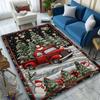 Charming Snowman & Red Truck Area Rug - Soft, Comfortable Polyester Carpet for Home Decor, Perfect Gift Idea,