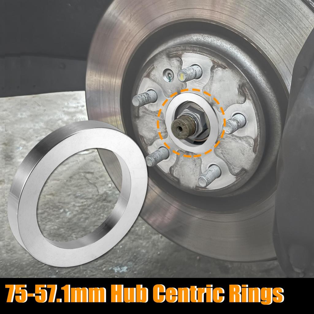 X AUTOHAUX Set of 4 OD 75mm to ID 57.1mm Aluminum Alloy Car Hub Centric Rings Wheel Borealis Spacer