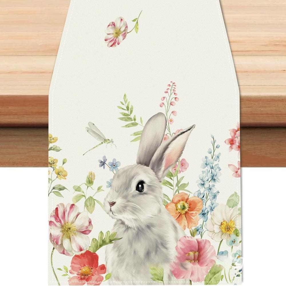 Leinen Ostertischdecke Ei Hase Platzset Neu Frohe Ostern Tischläufer Küche