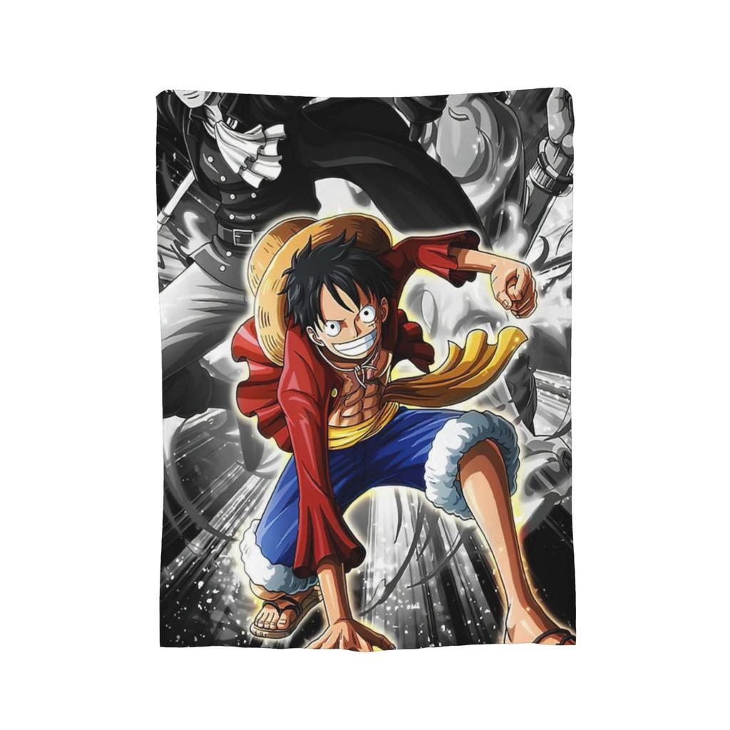 Zoro Wanted Luffy Anime Blanket Flannel Throw Blanket Bedroom Sofa Printed Ultra-Soft Warm Bedsprea,