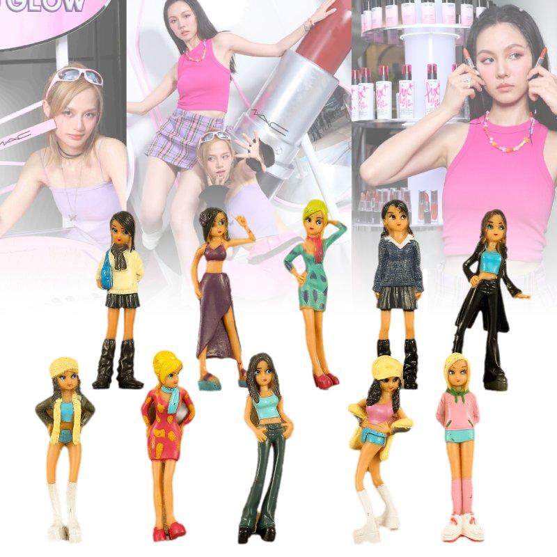 10pcs Y2k Style Girl Toys Doll Model Gift Tabletop Decoration Room Ornaments
