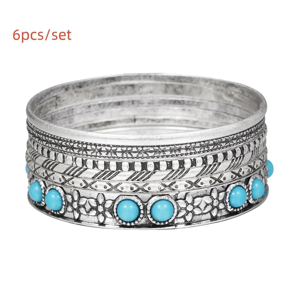 New Fashion Boho Punk 10Pcs/Sets Cuff Bracelets & Bangles For Women Love Pulseiras Bangle Set Feminina Jewelry Charm Gifts