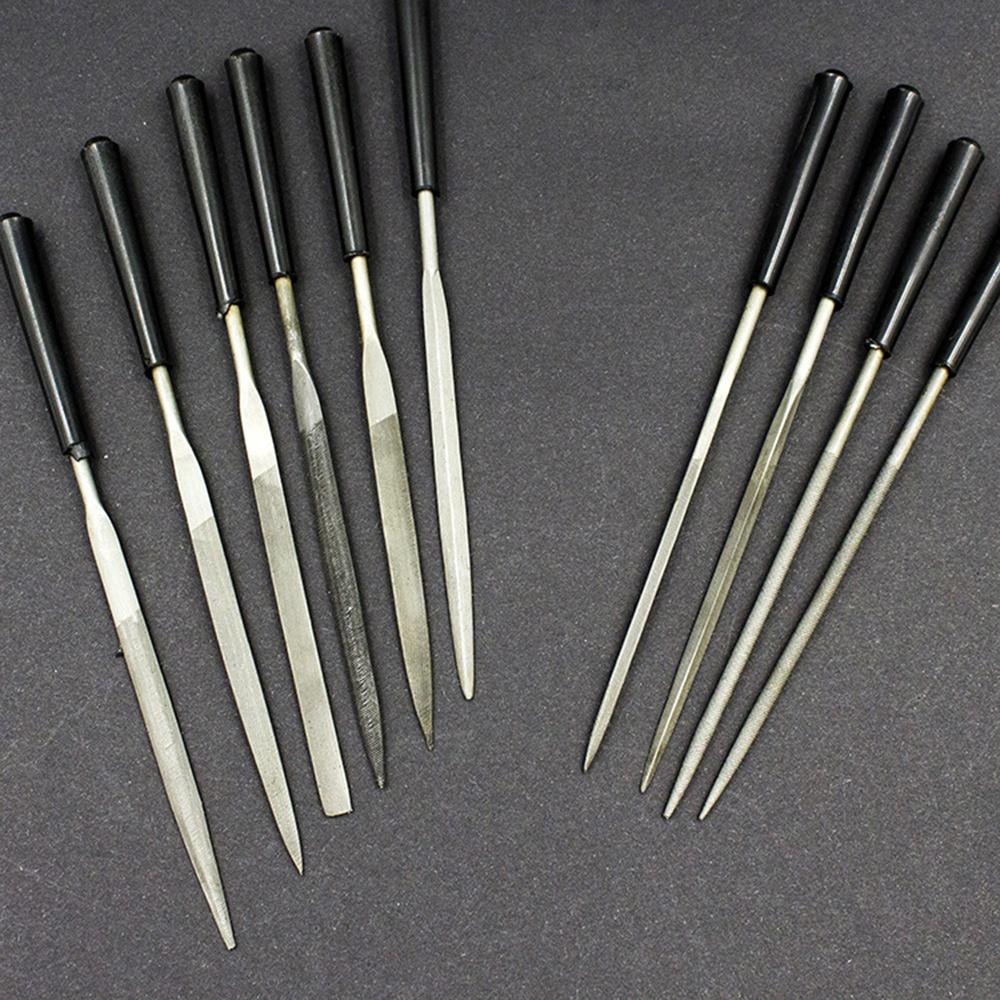 STONEGO 5PCS/10PCS Set de limes aiguilles 3x140mm Outil d'artisanat pour la gravure sur diamant de joaillier Outil à main pour métal, verre, pierre