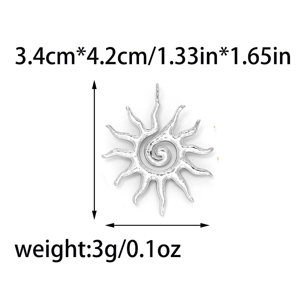 

5pcs Sun Charms Stainless Steel Gold Color DIY Pendant for Necklace Earrings Zircon Making Vintage Accessories Wholesale