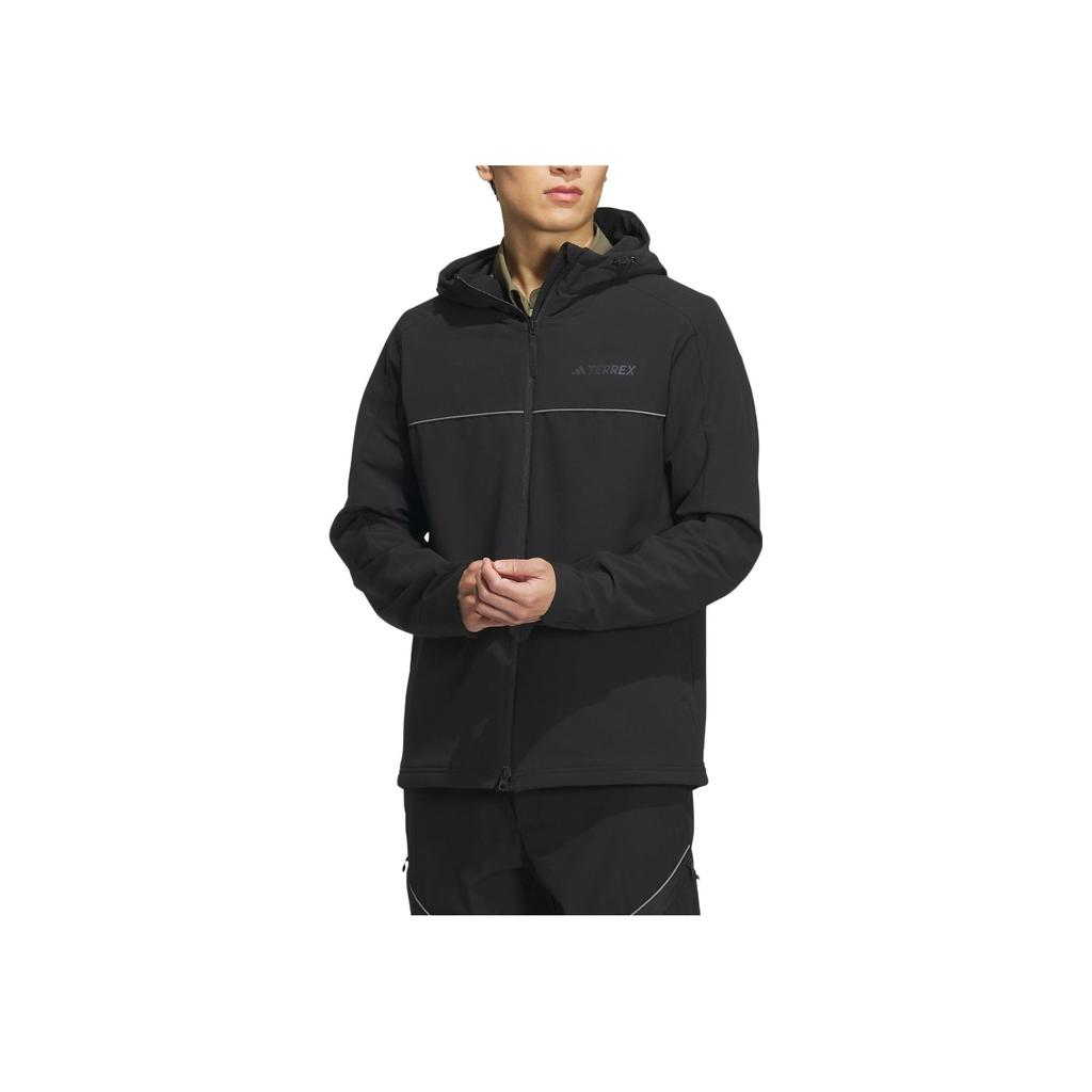 Adidas Logo Print Hooded Jacket Men Jacket Black IC7999