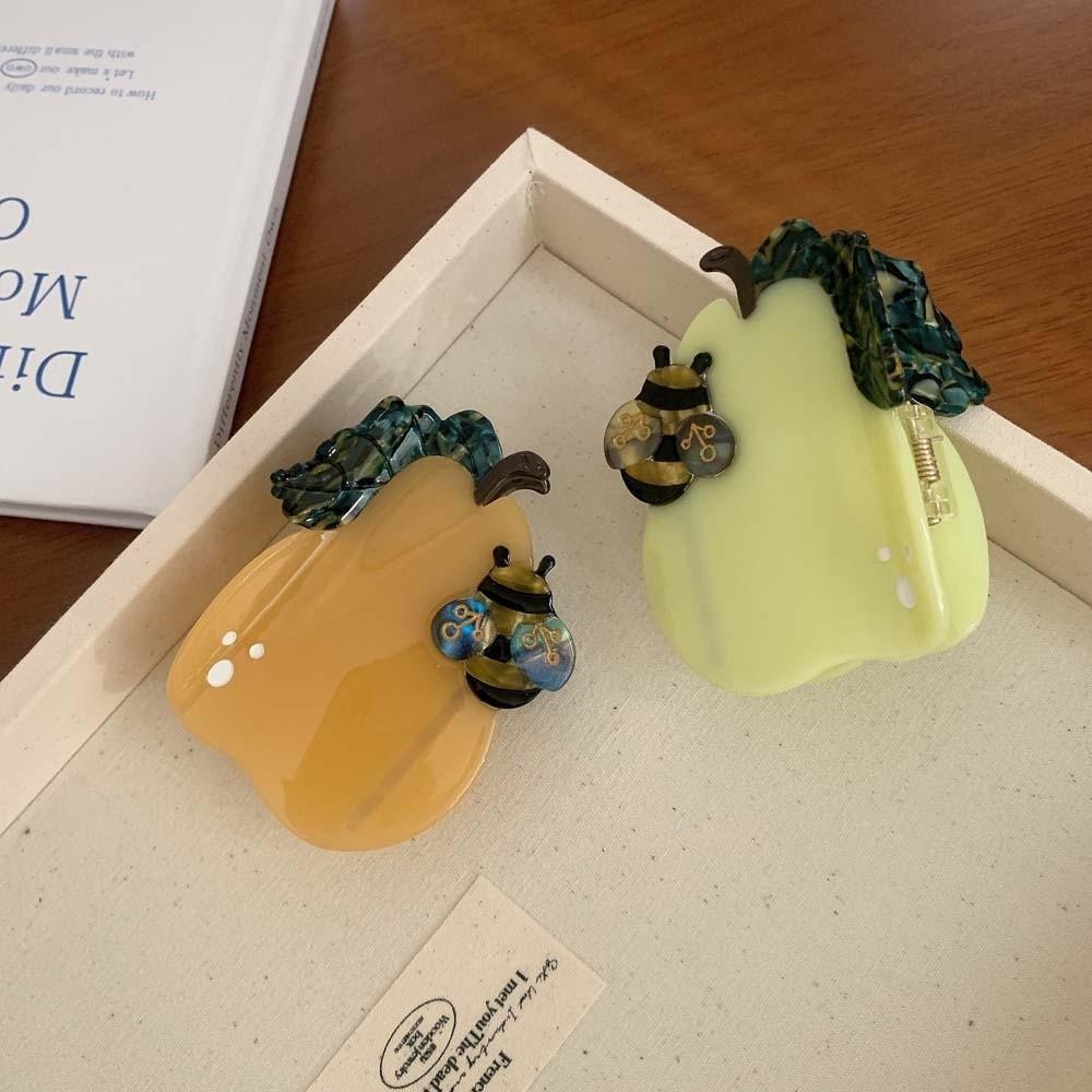 Waterproof Acetic Acid Hair Claw Sweet Acetate Hairgrips Bee Pear Shark Clip  Ponytail Holder