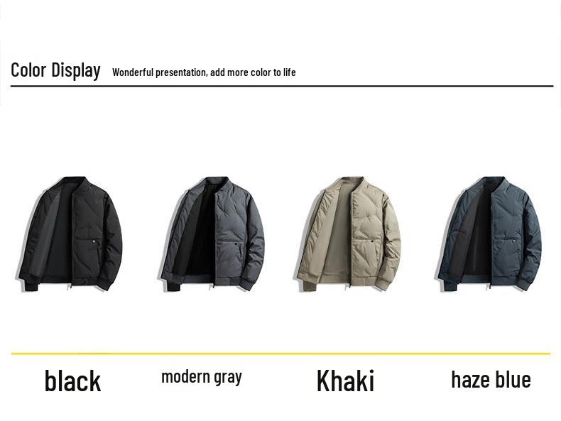 Pánská zimní business casual péřová bunda 2025 - Krátký styl pro střední věk pro ochranu před chladem a teplo