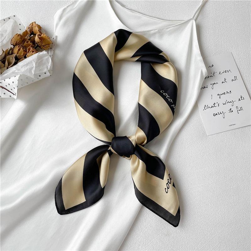 Foreign Style Small Silk Scarf 71cm Square Scarf Hangzhou Silk Imitation Silk Scarf Professional Women's Scarf Decorative Small Silk Scarf