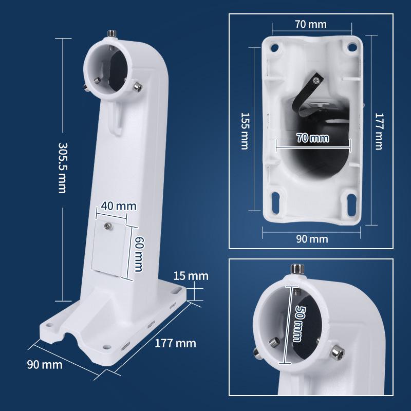 PTZ Camera Hoop Bracket for Outdoor Utility, Vertical, and Cross Arm Poles - Compatible with Hikvision & Dahua TP PTZ Cameras