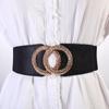 Slimming Body Female Elastic Waist Strap PU Leather Cummerbund Skirt Decorations Wide Waistband