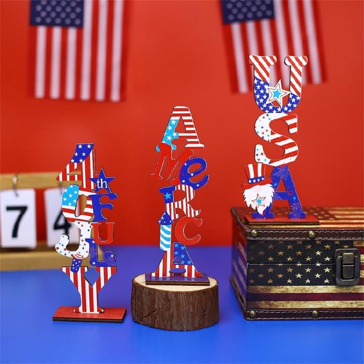 Patriotics Centerpieces 4th of Julys Sign Table Decorations for Bedroom Home