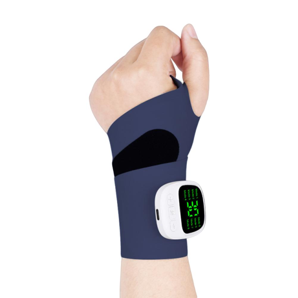 

Электрический беспроводной массажер для запястья, USB-перезаряжаемый, вибрационный, снимает теносиновит, массажер для облегчения усталости при карпальном туннельном синдроме темно-синий