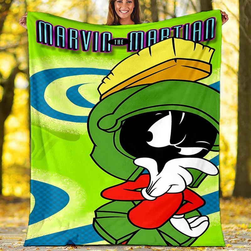 Marvin the Martian1 printed throw blanket—lightweight,soft,warm;versatile blanket for all seasons—perfect as &air-conditioning throw,nap blanket