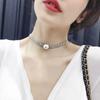 Light Luxury Full Diamond Short Necklace Women's Collarbone Chain Collar Chain Tide Neck Strap Neck Jewelry Tide Pearl Neck